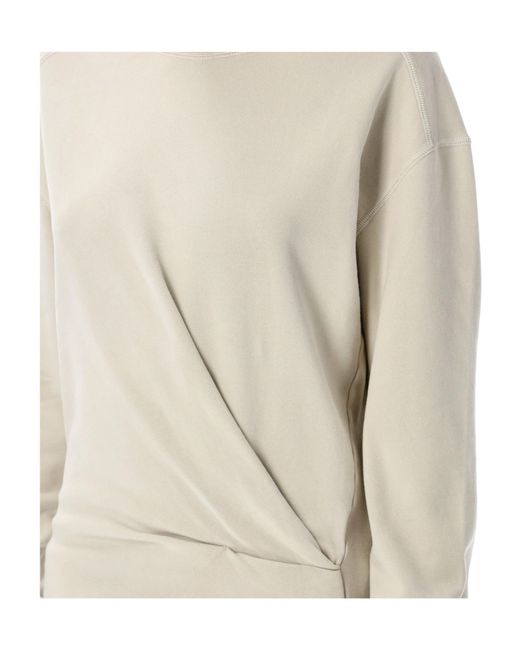 Isabel Marant Natural Pipper Fleece Twist-Front Mini Dress