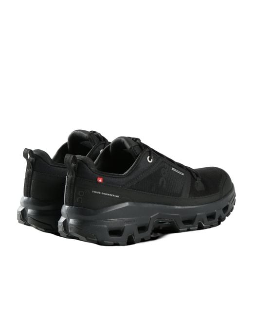 On Shoes Black Running Cloudrock Low Waterproof Sneakers for men