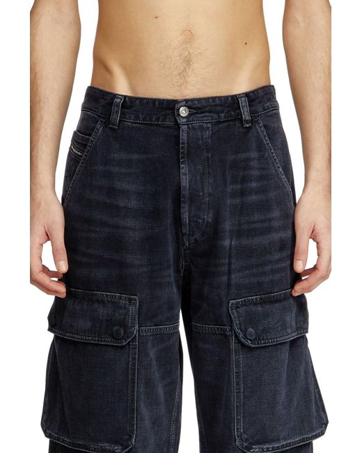 DIESEL Blue D-Touch-Cargo Relaxed Jeans for men