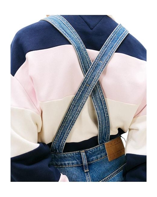 Tommy Hilfiger Blue Mia Relaxed Faded Denim Dungarees