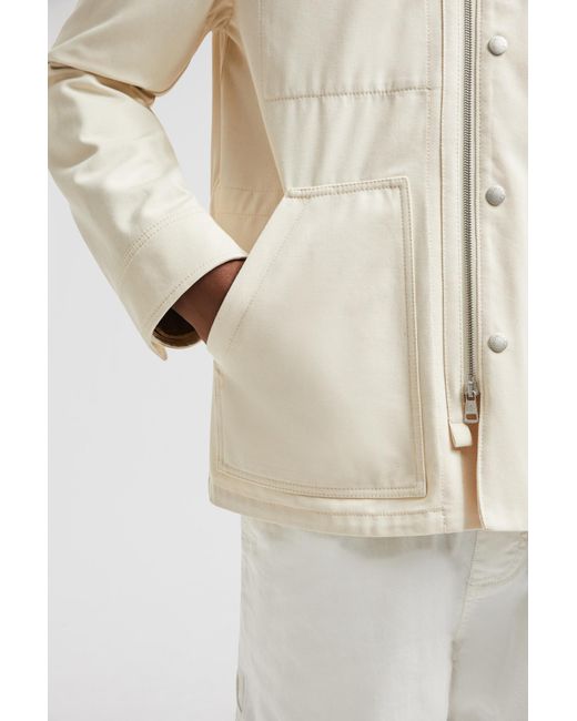 Moncler White Guerledan Hooded Shirt Jacket for men