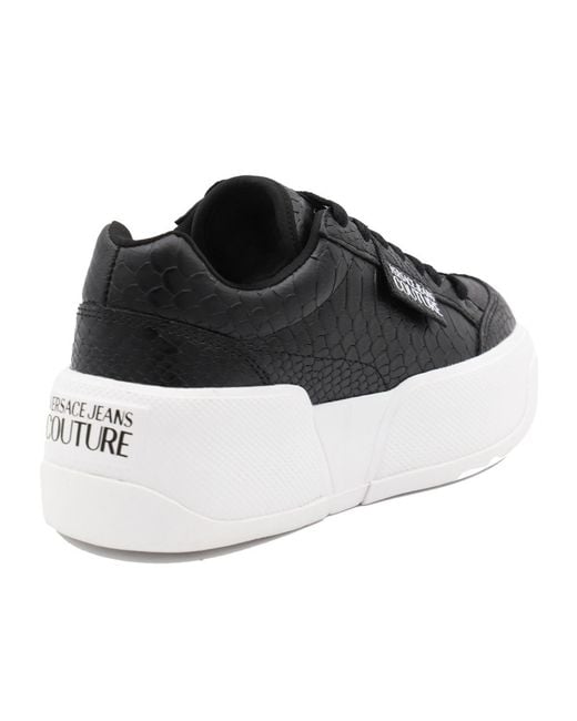 Versace Jeans Black Couture Logo-Tag Printed Chunky Sneakers