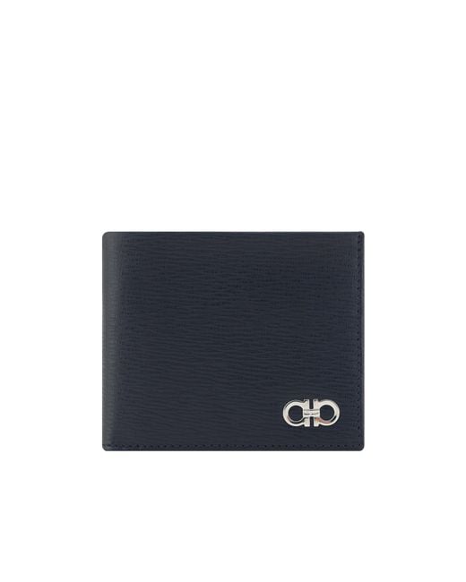 Ferragamo Blue Ferragamo Textured Gancini Wallet for men