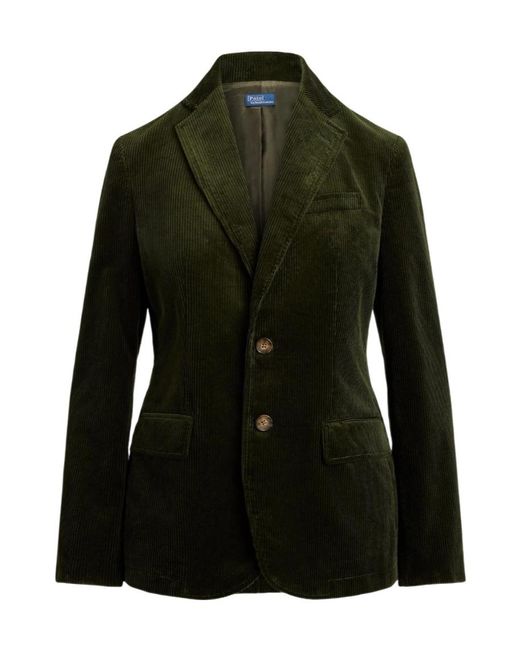 Polo Ralph Lauren Green Single-Breasted Corduroy Blazer