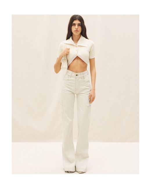 Jacquemus White Layered Cropped Top