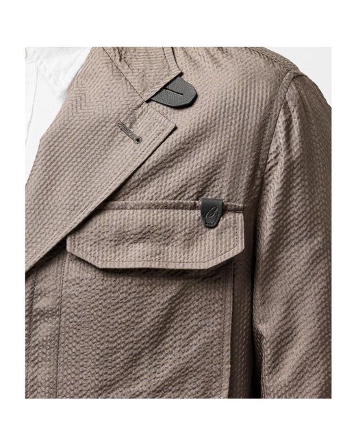 Brioni Brown Classic Button Blazer for men