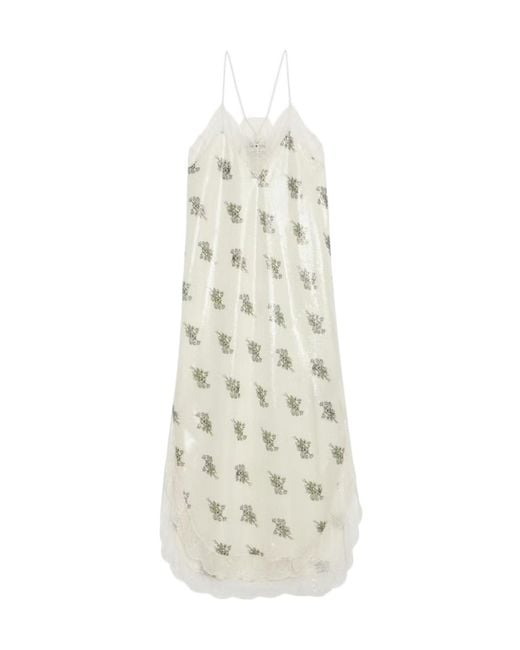 Zadig & Voltaire White Risty Sequinned Maxi Dress