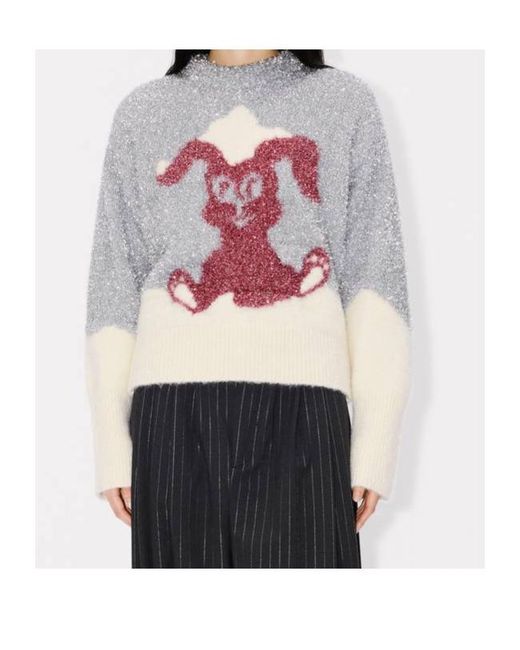 KENZO Gray Winter Holidays Embellished Jumper