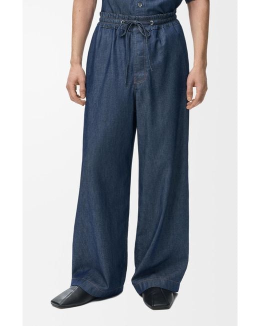 Loewe Blue Straight Leg Trousers for men