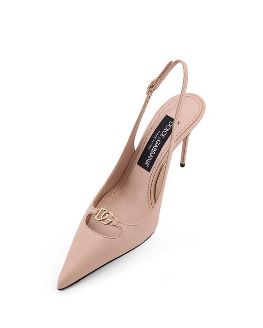 Dolce & Gabbana Pink Pointed Toe Slingback Pumps