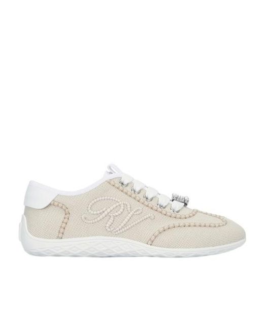 Roger Vivier White Viv Up Low Embellished Sneakers