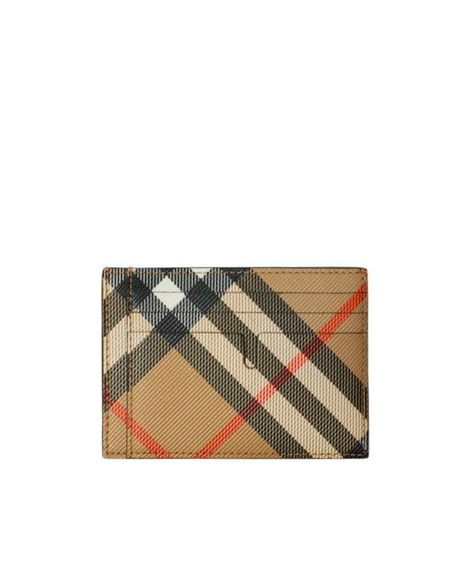 Burberry White Check Pattern Card Holder for men