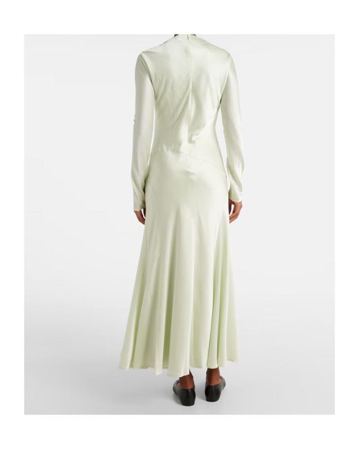 TOVE White Raquel Silk-Blend Maxi Dress