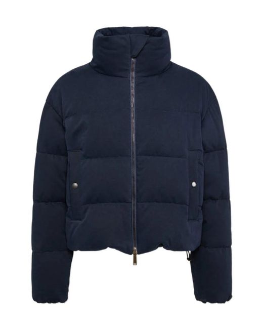 DSquared² Blue Zip-Up Ball Puffer Jacket for men