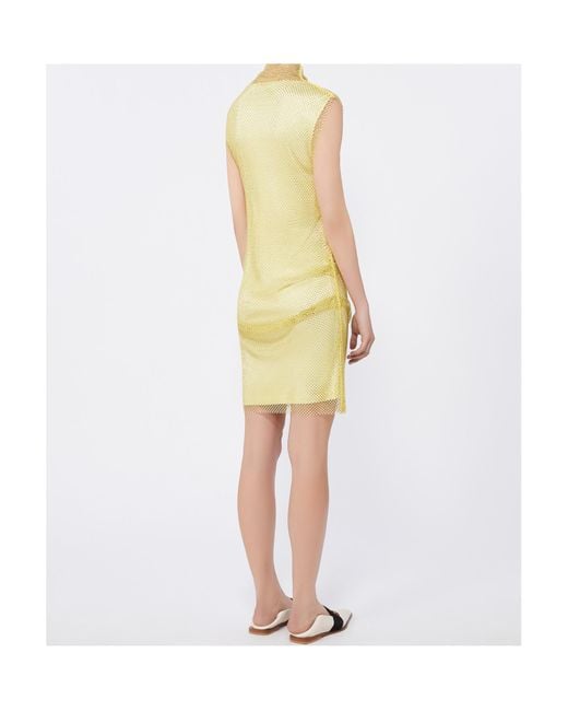 Sportmax Yellow Sleeveless Dress With Rhinestones