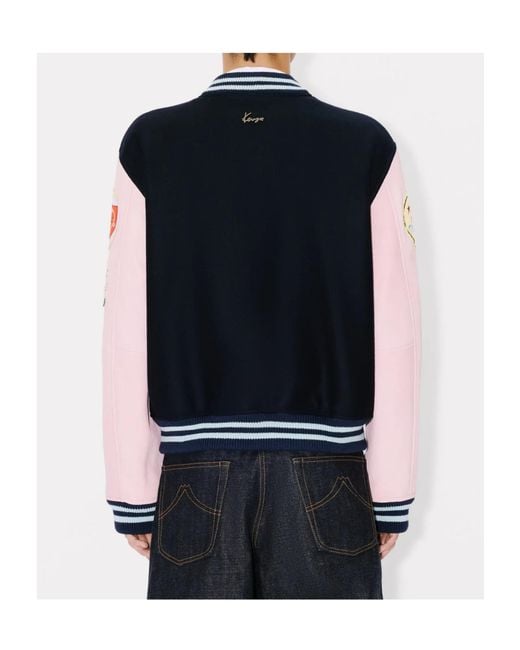 KENZO Blue Badges Embroidered Varsity Jacket for men