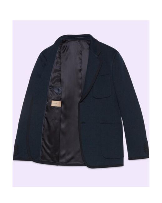 Gucci Blue Textured Gg Jersey Jacket for men