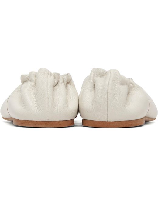 A.P.C. White Leather Ballet Flats