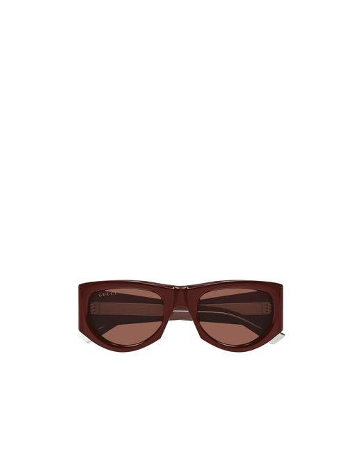Gucci Brown Eyewear Rectangular Frame Sunglasses