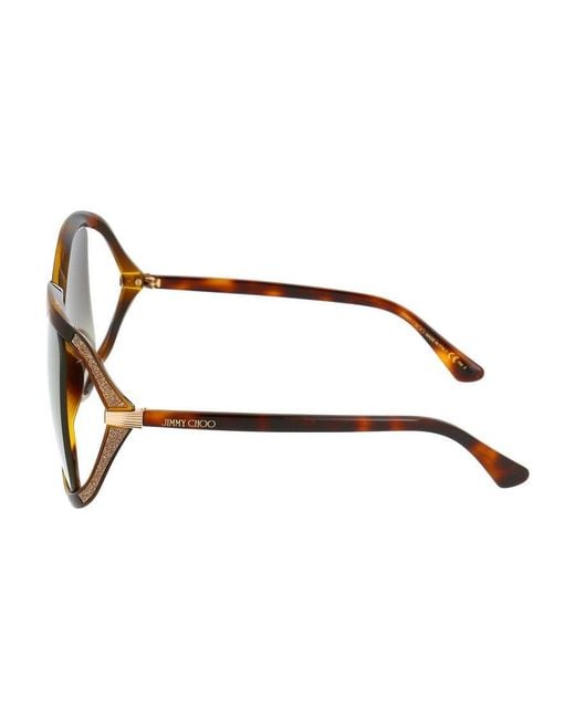 Jimmy Choo Brown Logo Full-Frame Sunglasses
