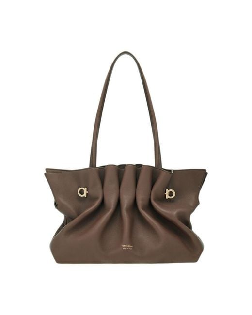 Ferragamo Brown Soft Hand Bag