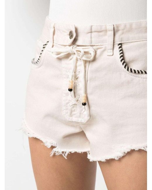 Alanui Natural Saguaro Denim Shorts