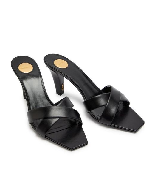 Saint Laurent Black Jill 75 Leather Sandals
