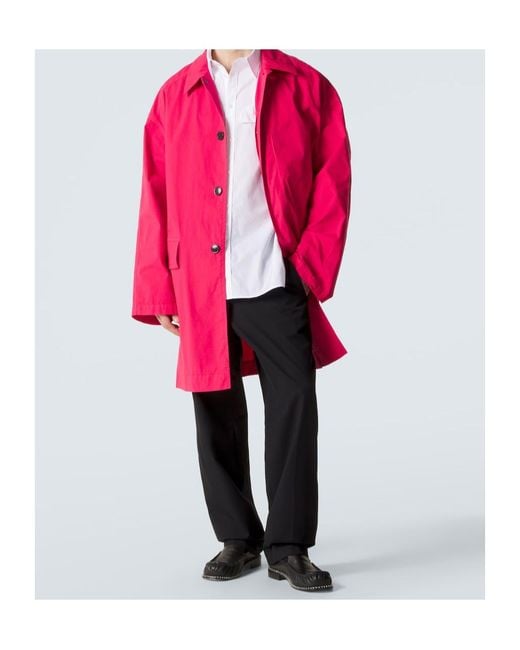 Dries Van Noten Pink Robin Cotton Coat for men