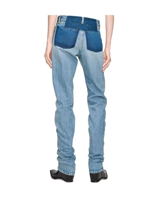 Maison Margiela Blue Two-Tone Denim Trousers