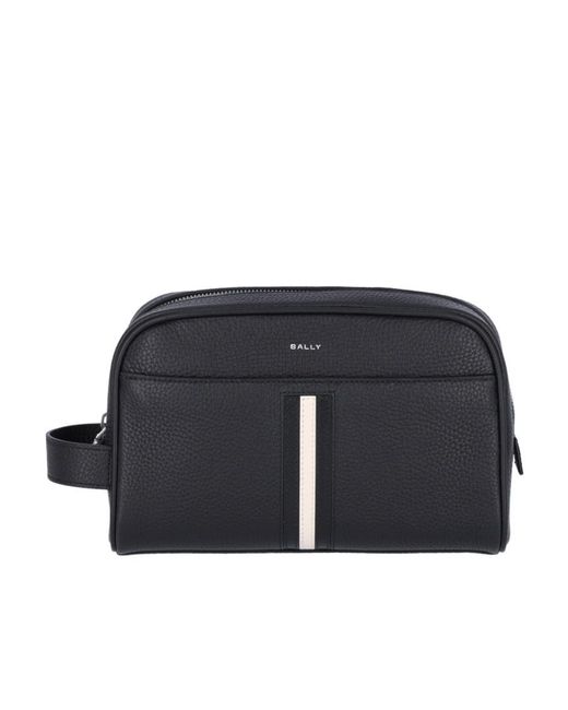 Bally Blue Logo Plaque Toiletry Bag for men