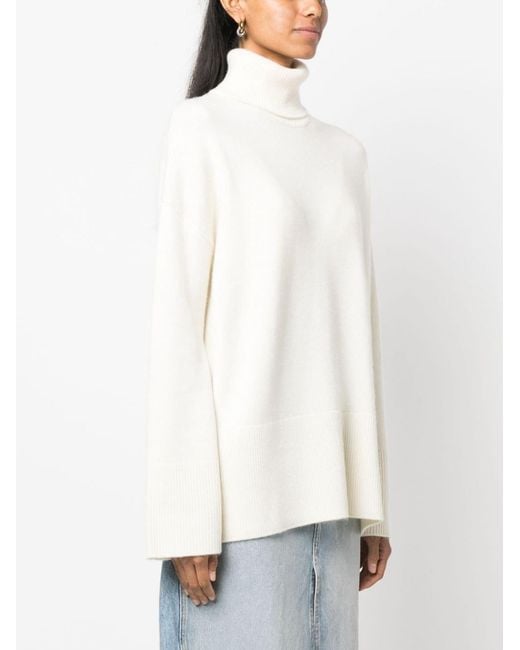 P.A.R.O.S.H. White Drop-Shoulder Crew-Neck Jumper