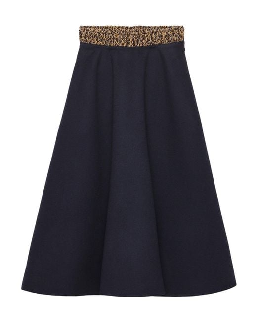Prada Blue Flared Skirt