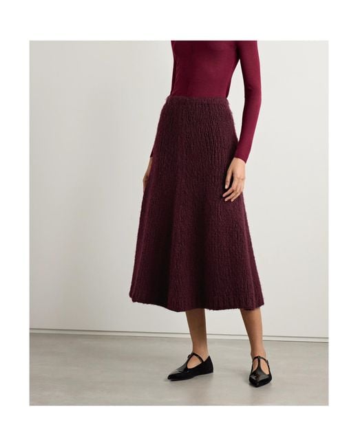 Gabriela Hearst Purple High Waist Midi Skirt