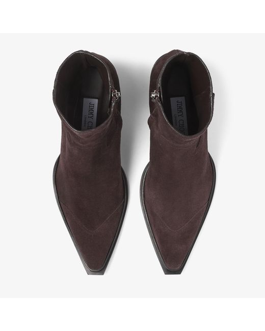 Jimmy Choo Brown Chunky High-Heeled Ankle Boots