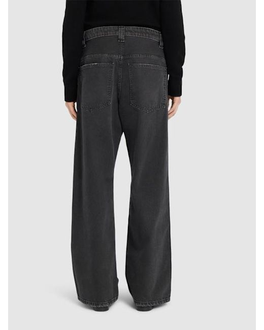 Khaite Black Winslow Mid Rise Denim Baggy Jeans