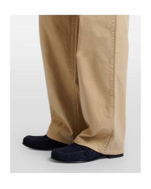 Nili Lotan Natural Whitney Cotton Wide-Leg Pants