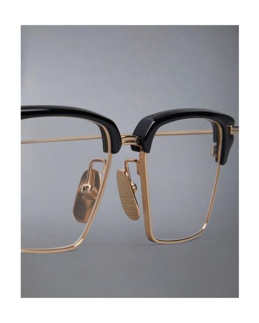 Thom Browne White Eyewear Rectangular Frame Glasses for men