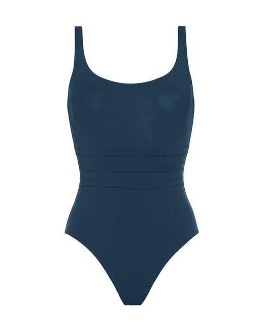 Eres Blue Wide-Shoulder One-Piece Swimsuit
