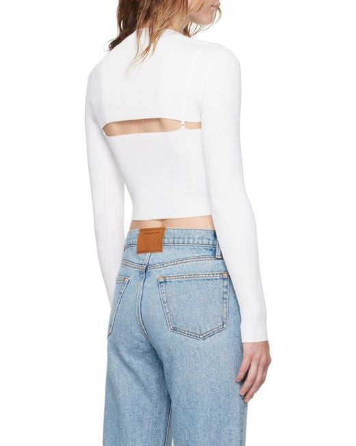 Alexander Wang White Cropped Knit Top