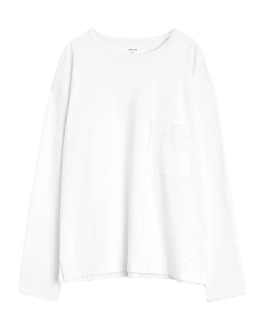 Lemaire White Long Sleeved Crewneck T-Shirt for men