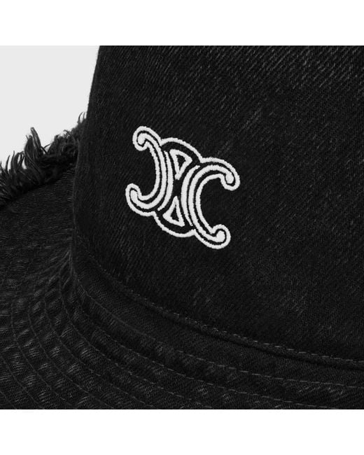 Céline Black Bucket Hat for men