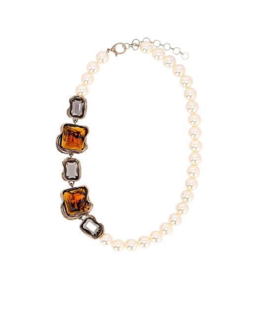 Weekend by Maxmara White Pearl Necklace