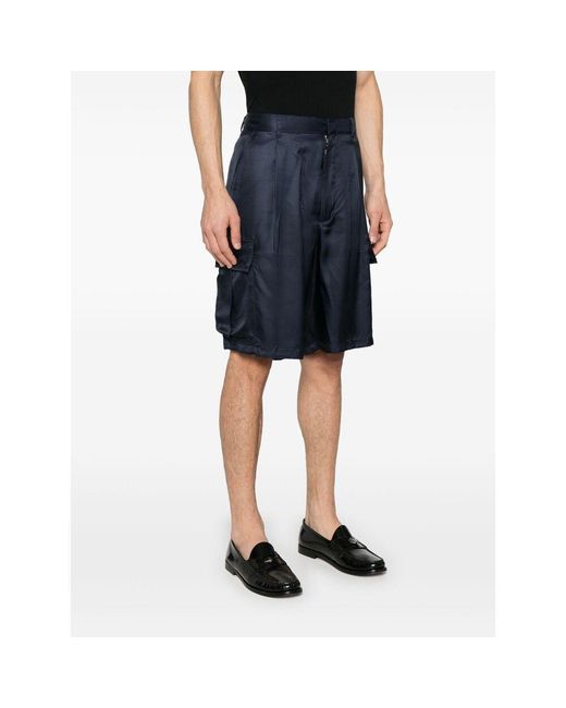 Prada Blue Knee-Length Cargo Shorts for men