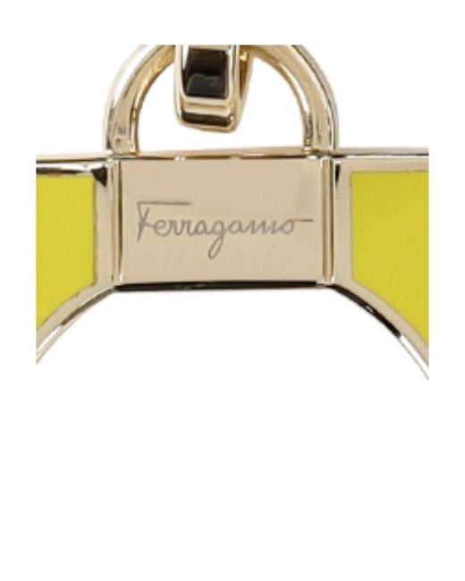 Ferragamo Metallic Logo Metal Ring Key Chain