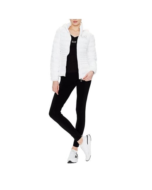 EA7 White Logo Down Jacket