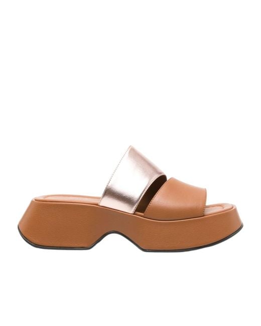 Vic Matié Brown Logic Platform Heeled Sandals