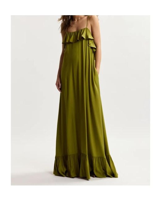 Essentiel Antwerp Green Ruffled Dress