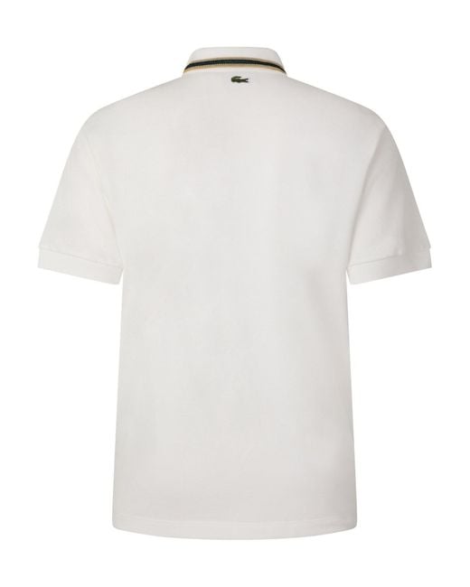 Lacoste White Solid Color Polo Shirt for men
