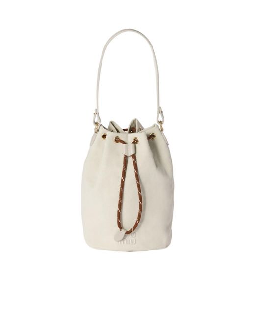 Miu Miu White Gabardine Sachet