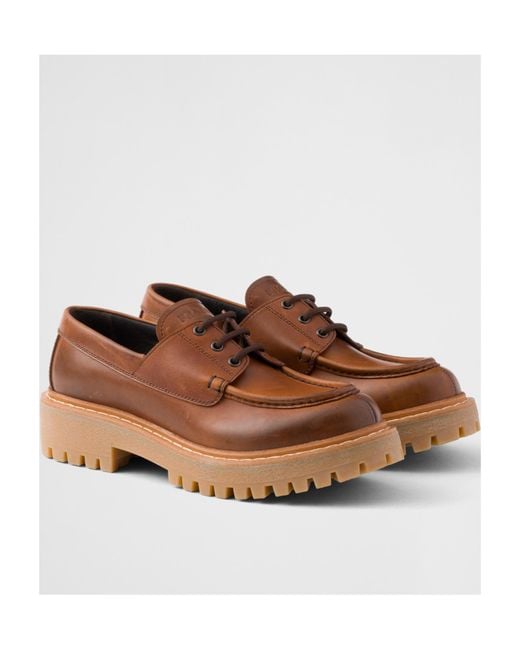 Prada Brown Vintage Lace-Up Shoes